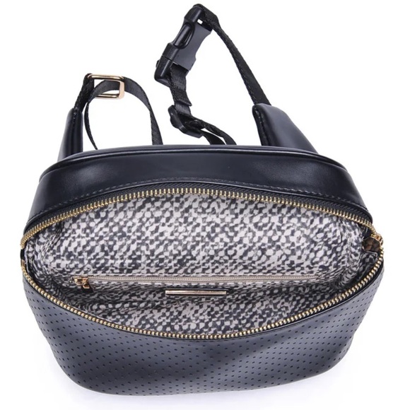 NWOT Urban Expresssions Black Hawthorn Perforated Belt Bag. - Picture 5 of 13